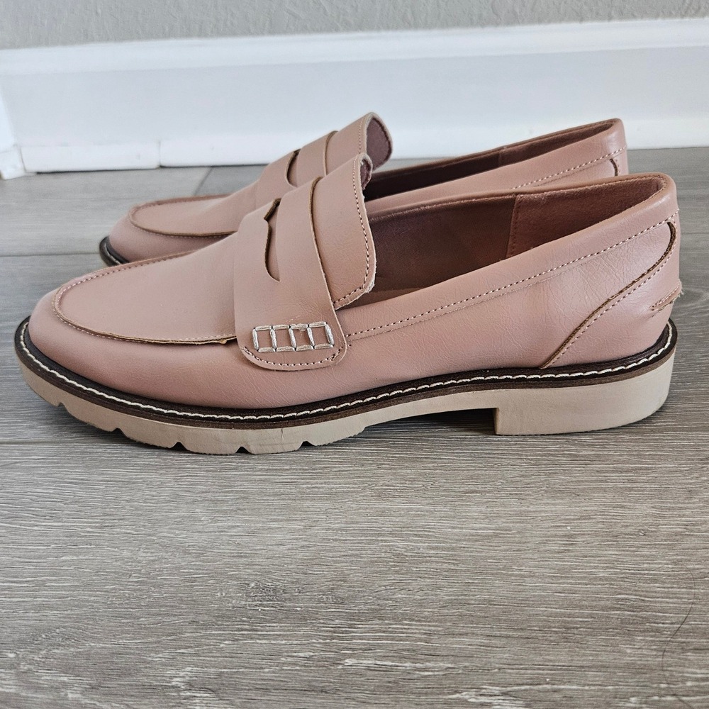 Anne Klein Emmy Lou Blush Pink Penny Loafers Lug Sole Shoes AKEMMYLOU 8M - Picture 6 of 8